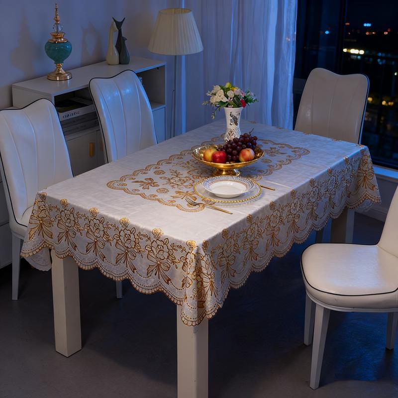 PVC Foil Tablecloth, Waterproof Oil Resistant, Easy to Clean for Kitchen and Dining Use, Ideal for Family Gatherings, Rectangle Tablecloth