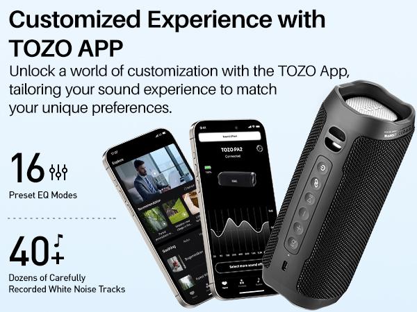 TOZO PA2 Bluetooth Speaker with Dual Drivers & Dual Bass Diaphragms Audio Smartphone FathersDayGift
