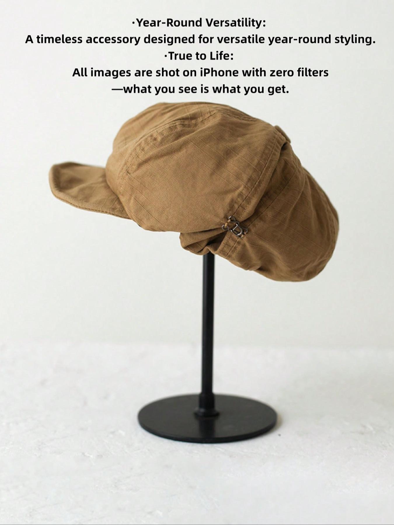 Retro Artistic Style Newsboy Cap, Large Size Slouchy Style Versatile Breathable Hat, Perfect for Spring, Adjustable Stylish Hat