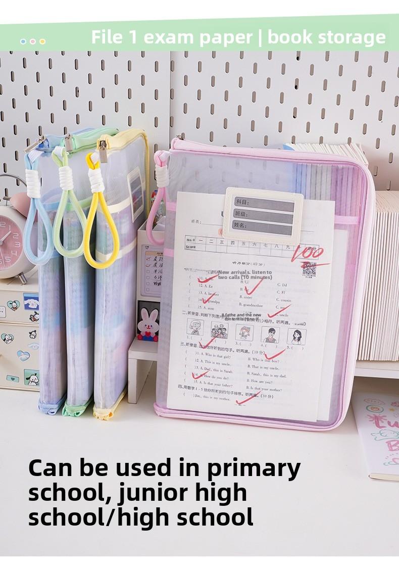 A4 to A3 Painting Storage Bag Handheld Document Folder Student Exam Paper Organizer Subject Classification Homework Pouch