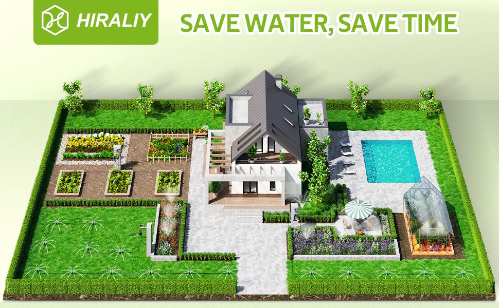 HIRALIY Automatic Drip Irrigation Kits with Water Timer, Quick Connector Garden Watering System with Easy Programmable Hose Timer, Outdoor Watering HIRALIY Automatic Drip Irrigation Kits with Water Timer, Quick Connector Garden Watering System with Easy Programmable Hose Timer, Outdoor Watering