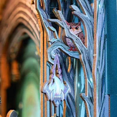 【The Gate of Wonderland】CUTEBEE Book Nook Kit - DIY Miniature House Magic Tiny House Booknook Dollhouse Kit for Adults, Teens, 3D Wooden Puzzle Bookshelf Insert Decor, Gifts for Family and Friends