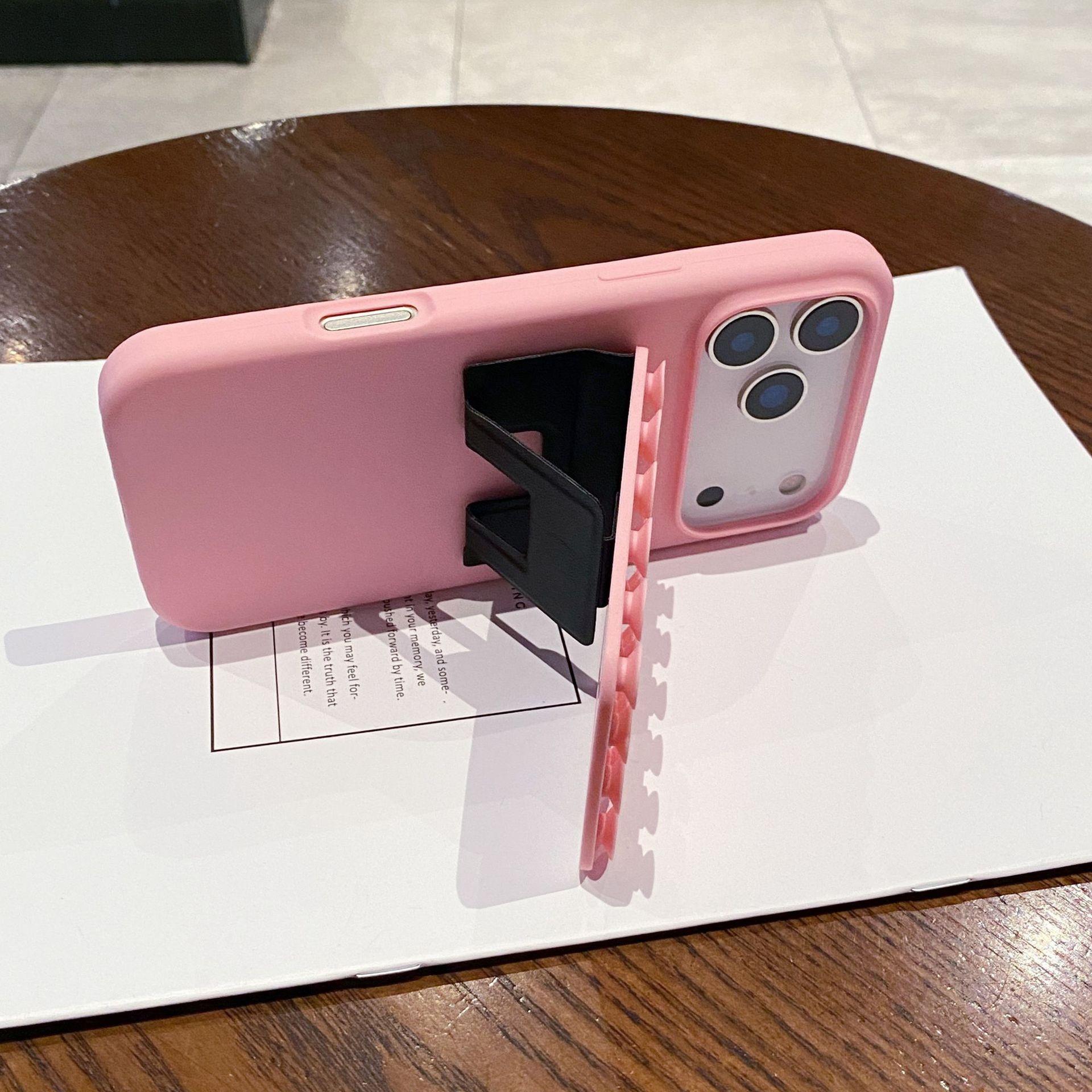 Silicone Suction Cup Holder Phone Case - Multi-Color, Multi-Model Cover Compatible with iOS iPhone Series 14, 14 Plus, 15, 15 Plus, 16, 16 Pro Max, 17 Mobile Phone Accessories