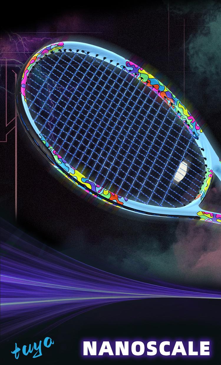 2026 Upgraded Model Doodle 2.0, Professional Carbon Tennis Racket 105in² Oversized Defensive Control | Pre-strung 50-60lbs | Empty Racket 280g Plus or minus 10 grams | Dazzling Graffiti Design | Suitable For Major Players