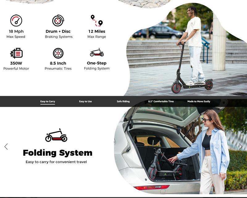 【Christmas Sales】 Long Range Electric Scooter for Adults, 1000W/750W/350W Motor, 28/21/18 MPH Max Speed, 37/35/25 Miles Long Range,  Foldable High-Speed Electric Scooter with APP,  with Dual Suspensions, Dual Braking