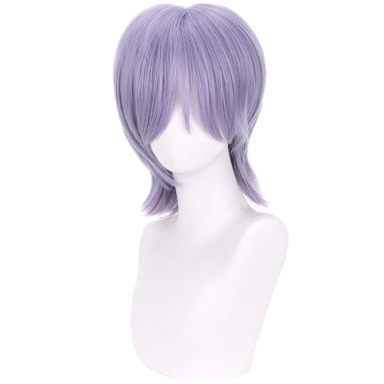 Short Purple & Grey Anime Wigs for Boys and Women, Perfect for Cartoon Movie Halloween Cosplay Costume