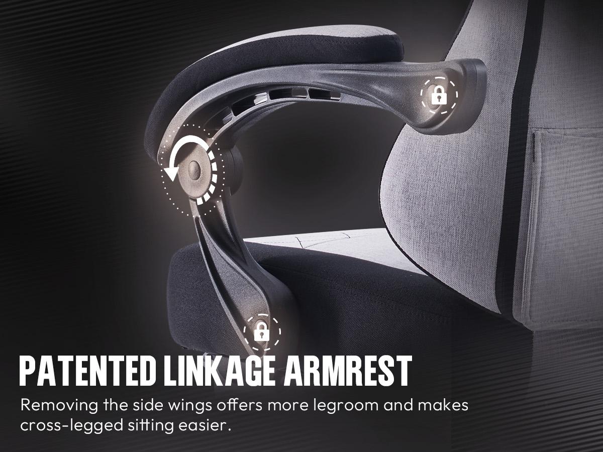 Dowinx Lumbar Massage Support office game Chair, foot pedal ergonomic chain, spring cushion fabric 300 LBS