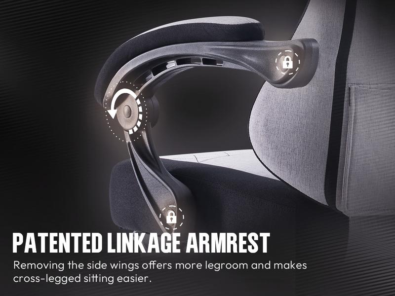 Dowinx Lumbar Massage Support office game Chair, foot pedal ergonomic chain, spring cushion fabric 300 LBS