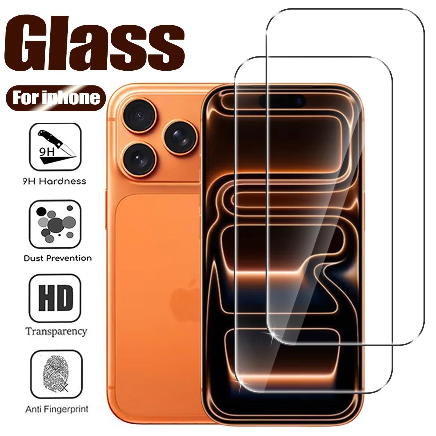 2 Pcs HD Tempered Glass Screen Protector Compatible With IPhone 17 Pro Max 17Pro 17 Air 16/16 Plus/16 Pro/16 Pro Max/15/14/13/12/11/X/XR/XSMAX, Scratch -Fingerprint, Case Friendly, Full Coverage, Bubble Free