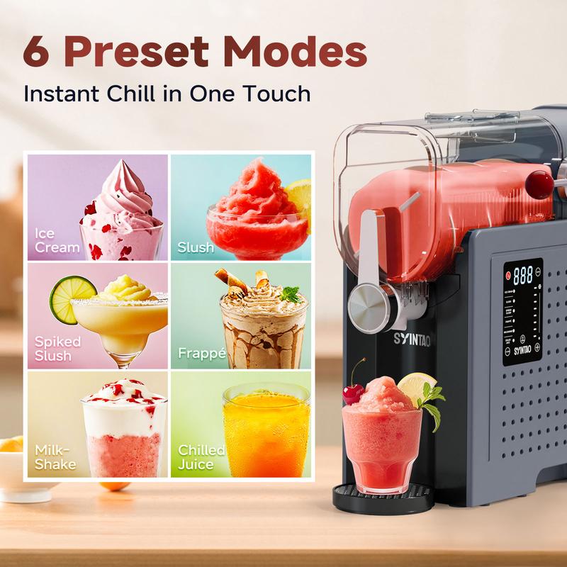 SYINTAO Slushie Machine Valentine’s Gift, 88oz, 6 Preset Programs, No Ice Needed, Rapid Freezing & Auto-Cleaning, Make Slush, Margaritas, Smoothies & Milkshakes for Couples Date Night, Friends & Family Party