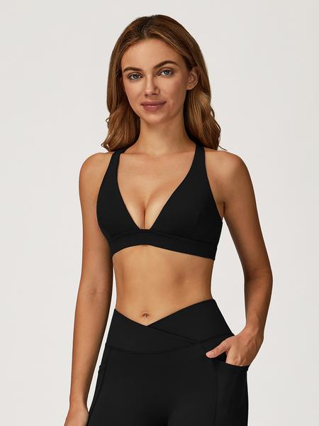 Women's High-Impact Sports Bra, Cross Back Design, Breathable & Comfortable, Ideal for Running & Gym Workouts, Ladies Fitness Apparel, Wireless Sports Bras