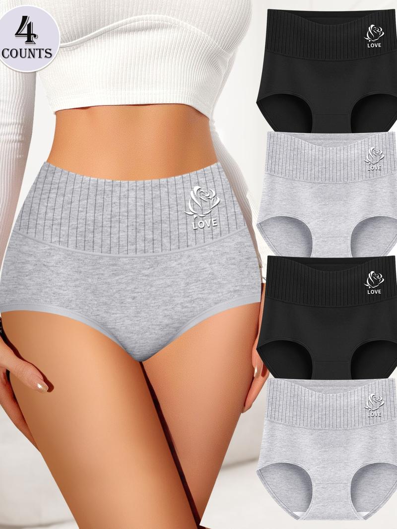 Women's Floral Print High Waist Panty, High Waisted Briefs, Breathable Comfortable Knicker for Daily Wear, Women's Underwear for All Seasons