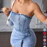 【Black Friday】Women's Denim Romper, Strapless Design, Summer Essential, Ideal for Beach and Parties, Available in Multiple Colors