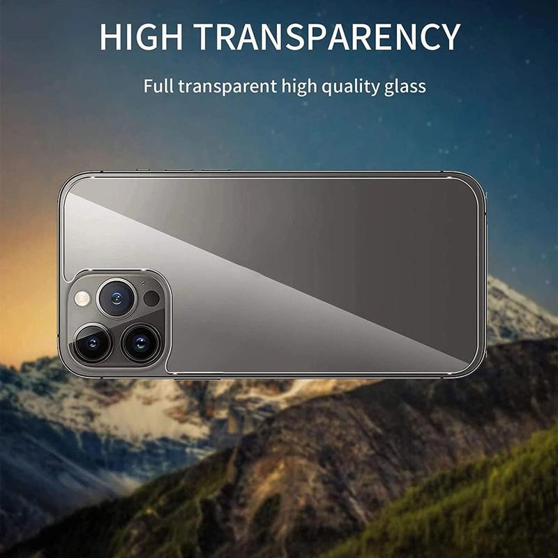 Tempered Glass Phone Back Film, 2 Counts HD High Transparency Phone Back Screen Protector, Phone Accessories Compatible with iPhone 15 Pro Max 14 Pro