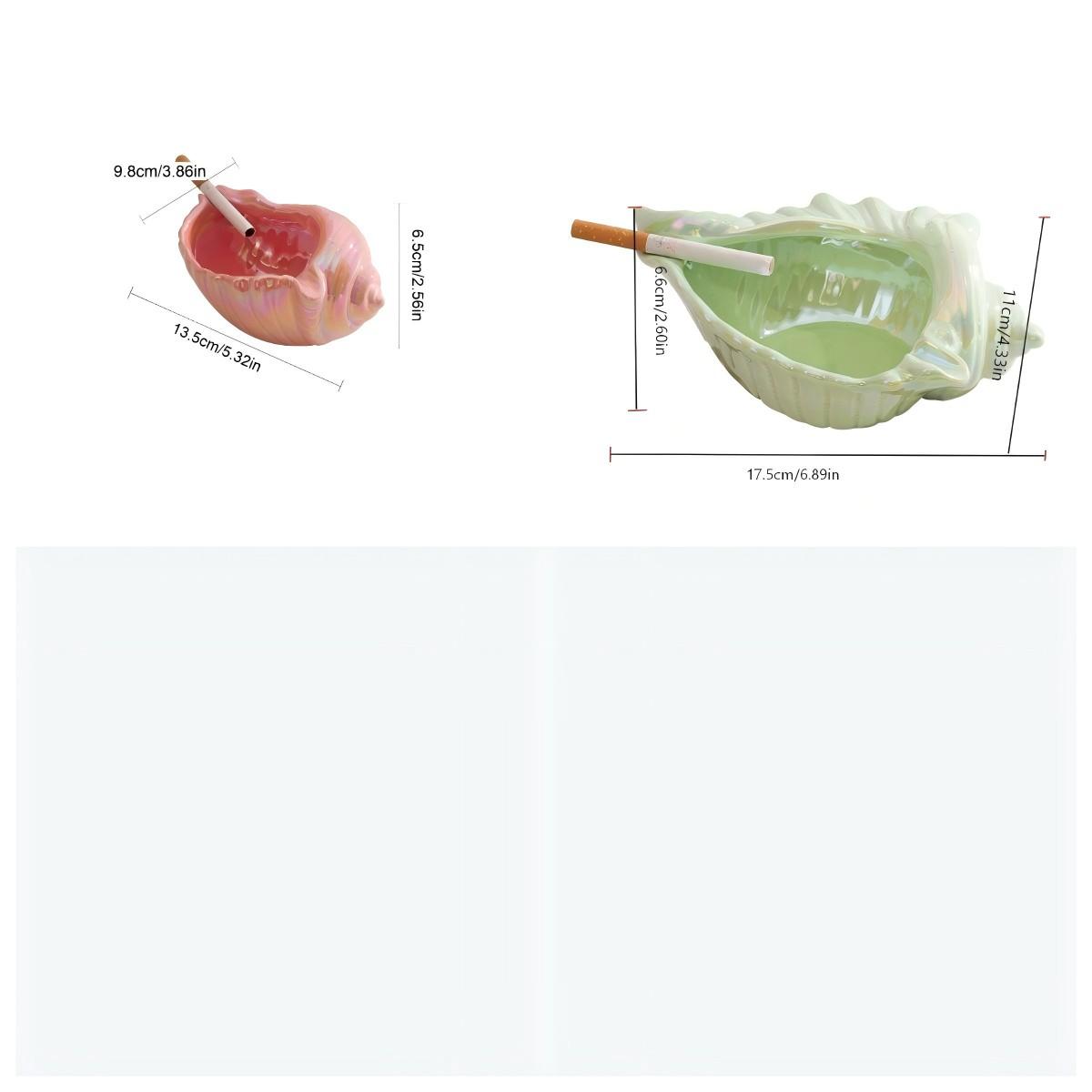 Ceramic Ashtray for Home Living Room, Creative Seashell Design, Transparent Office Ashtray, Decorative Ornament, Home Supplies