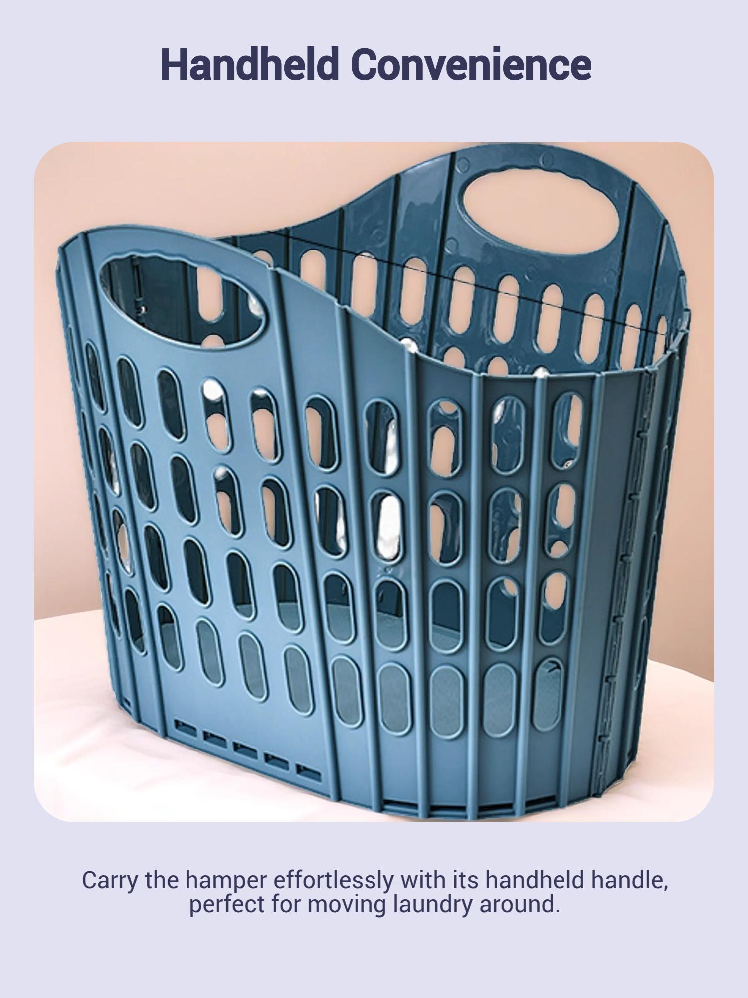 Foldable Laundry Basket, Multifunctional Bathroom Dirty Clothes Storage Bin, Wall-Mountable Handheld Hamper, Space-Saving Design