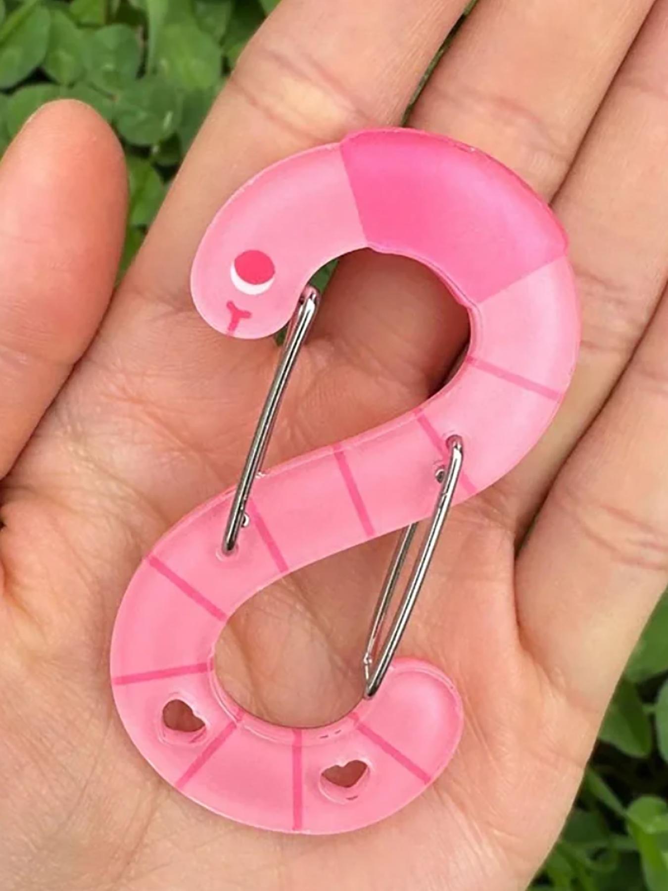 Earthworm Acrylic Carabiner Keychains, Unique Bag Keyrings, Stylish Jewelry for Fans, Perfect Gift Idea, Durable & Lightweight Design