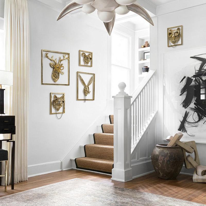 Animal Head Wall Decor, 1 Count Resin Animal Head Wall Hanging Ornament with Frame, Wall Art Decor for Home Living Room Bedroom Office Animal Head Wall Decor, 1 Count Resin Animal Head Wall Hanging Ornament with Frame, Wall Art Decor for Home Living Room Bedroom Office