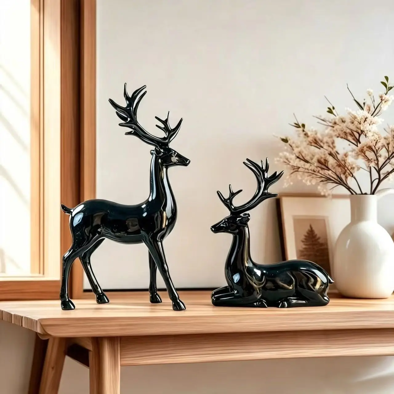 Attractive Deer Home Decor Sculpture, Living Room Artistic Decoration, High-Quality Deer Ornament for TV Cabinet & Entryway