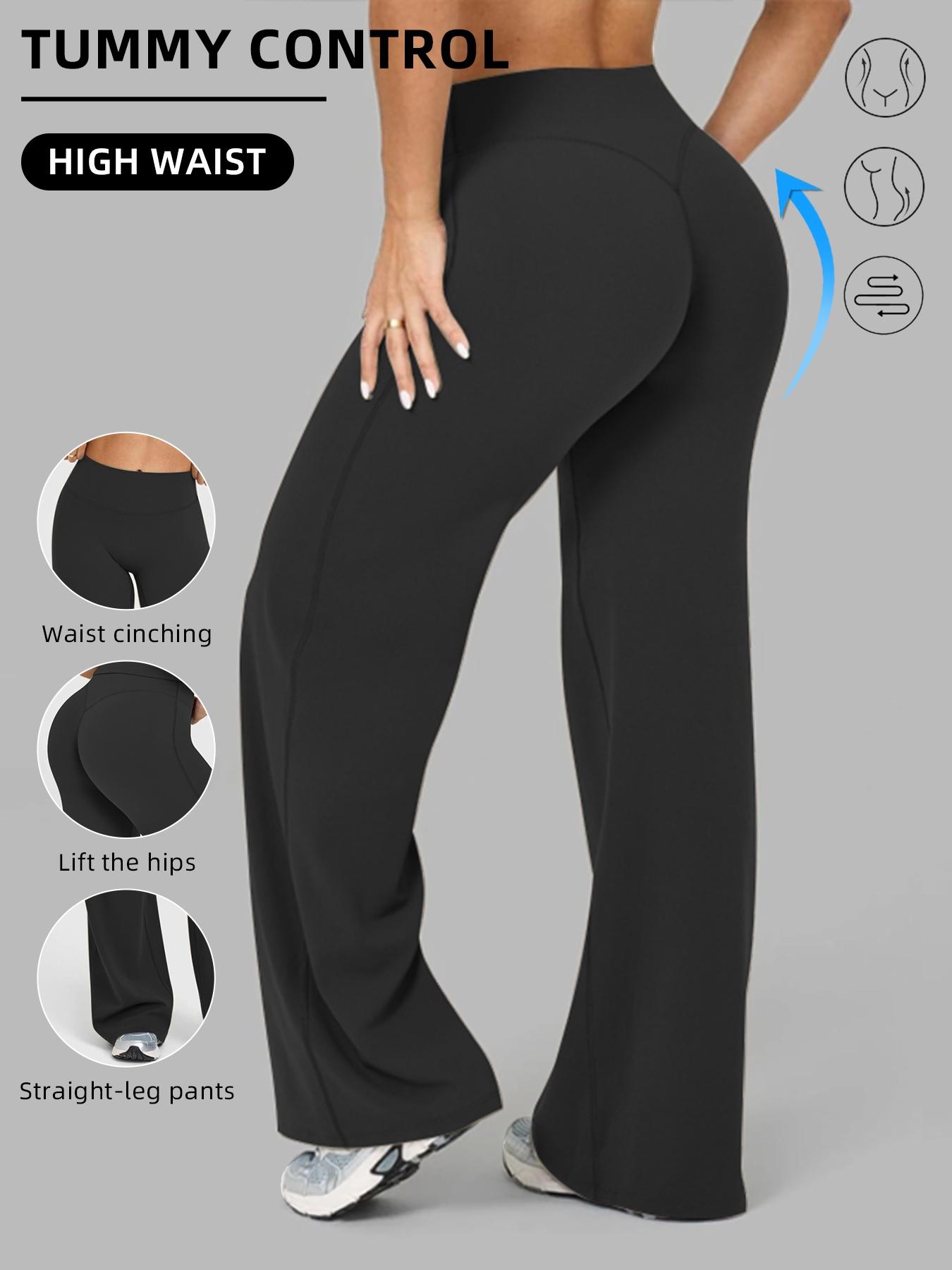 Women's High Waisted Elastic Wide Leg Pants, Loose Straight Fit, Perfect for Yoga and Pilates, Comfortable Daily Wear, Breathable Sporty Bottoms