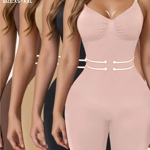 Women's Solid Color Shapewear Bodysuit, Tummy Control Butt Lifting Shaper Jumpsuit,Women's Shapewear for Daily Wear, Compression Wear, Tummy Tuck Garment