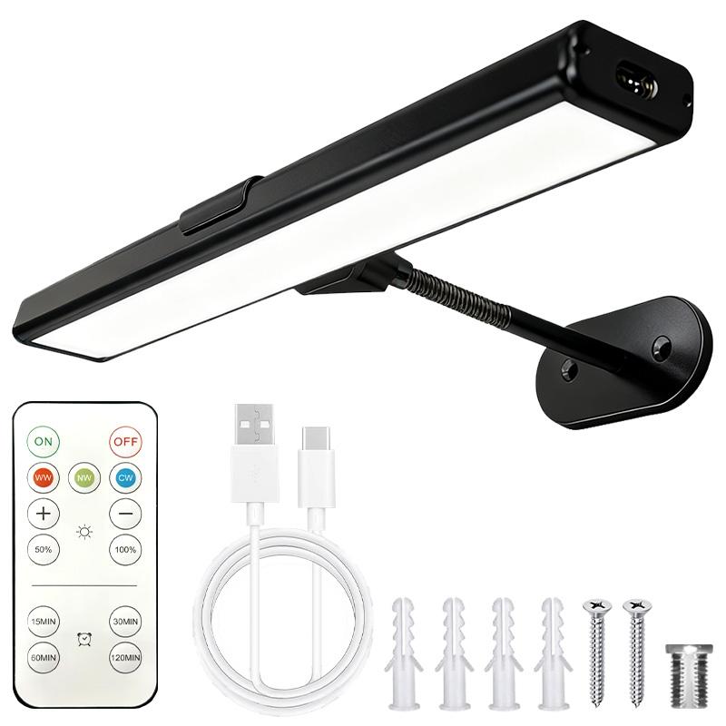 Adjustable Light Picture Lamp with Controller and Timer, USB Rechargeable Wall Lamp for Mural Art Gallery Painting Portrait Walls, Picture Lights