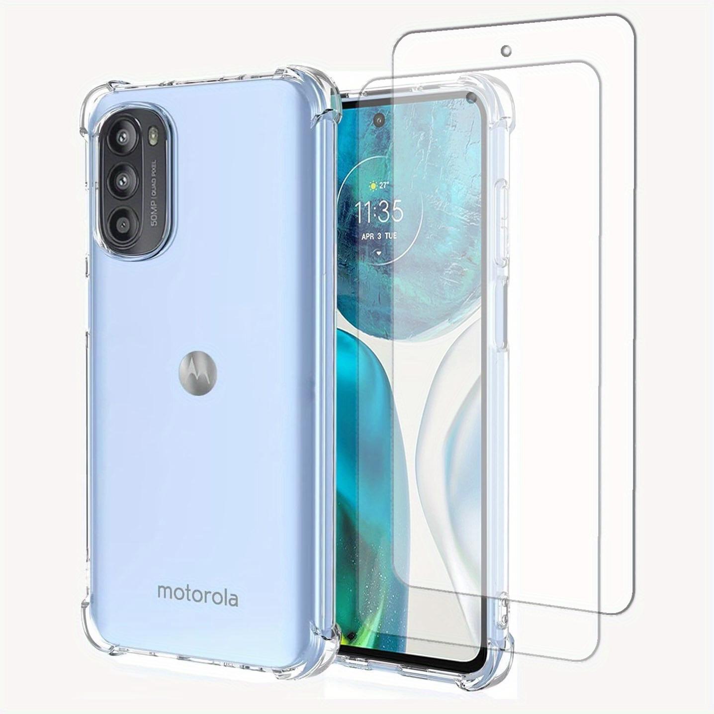 Case for Motorola Moto G52 / Moto G82, with 2 Pieces Tempered Glass Screen Protector, Clear Phone Case with Reinforced Corners Camera Protection Bumper Slim Fit Shockproof Flexible TPU Case, Transparent