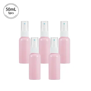 5-Pack Macaron Color Perfume Spray Bottles, Refillable Plastic Empty Bottles, 50ML/10ML, Travel Portable, Plant Sprayer, Hair Care