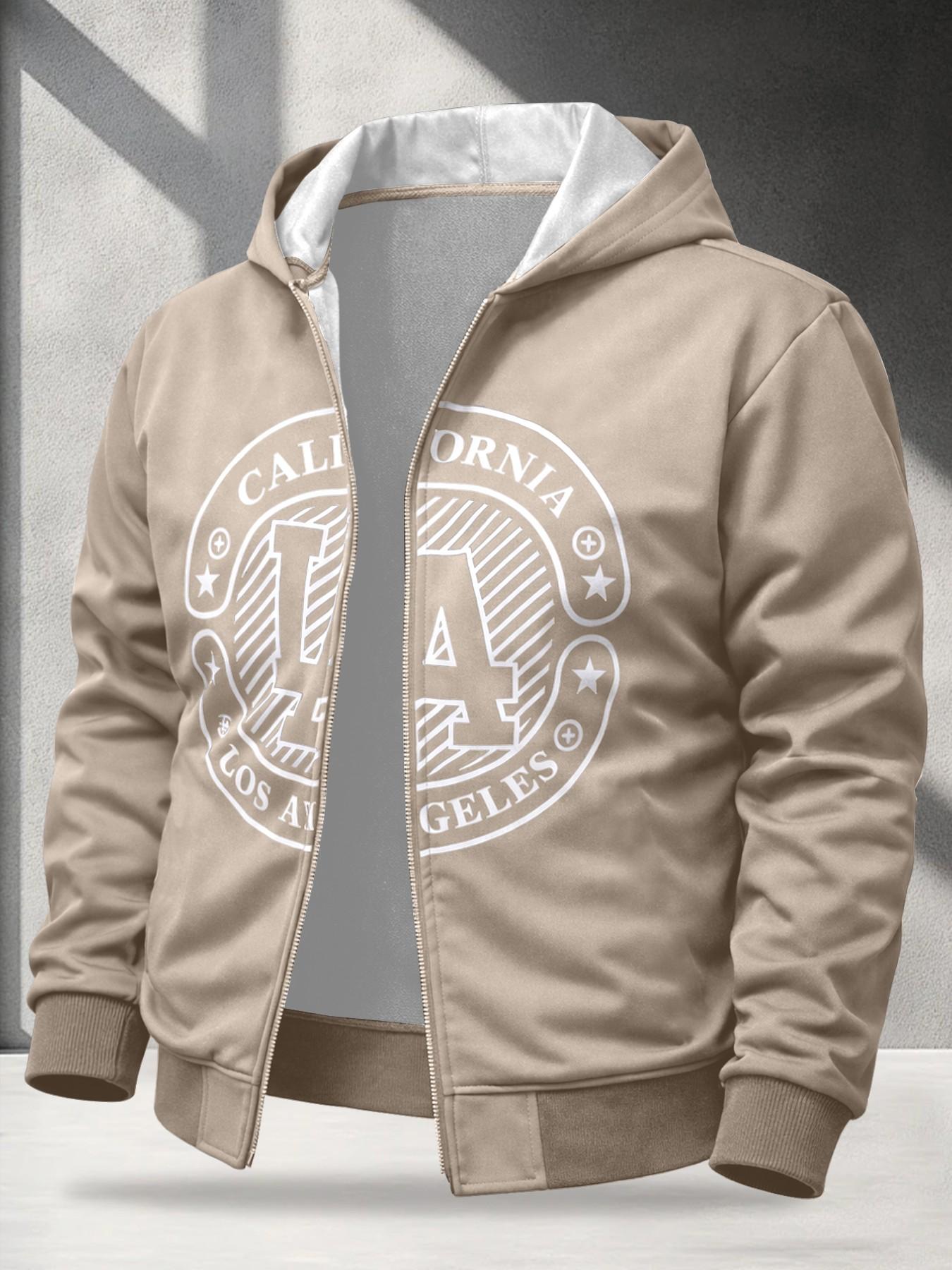 American Vintage Streetwear Hooded Cardigan, Long Sleeve Zip-Up Sweatshirt, Casual Fitted Top, All-Season Comfortable Fashion