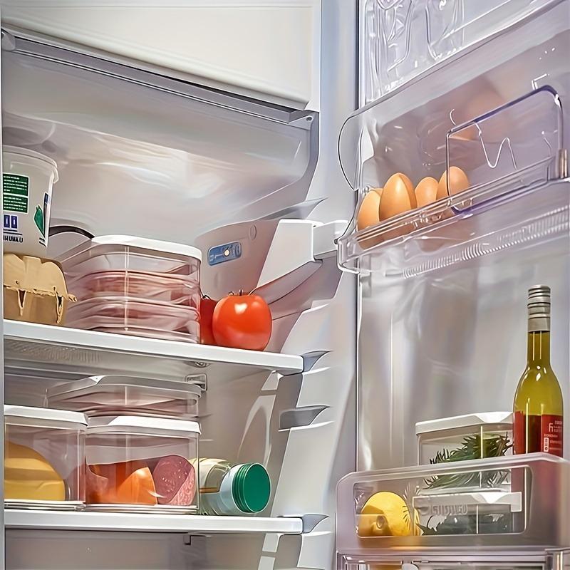 2/3/4-layer stackable food storage containers, Stackable plastic container, refrigerator storage boxes, organizers, with stackable, leak-proof design, reusable in the freezer, suitable for cheese, beef rolls, shrimp