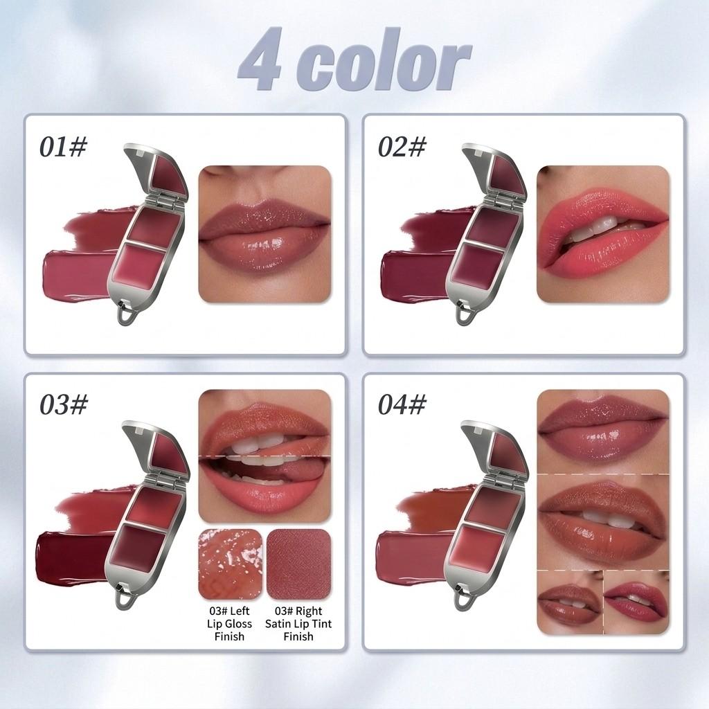 Unique Novelty Bracelet Lip Gloss 2-In-1, Bracelet Lipstick Palette, Mirror Finish Glossy Hydrating Lip Color, Convenient and Fashionable