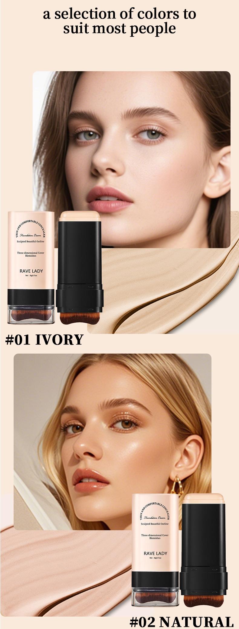 5-color Dual - Ended Eraser Foundation Stick -Multi - Use Concealer & Highlighter for Acne Marks , Nose