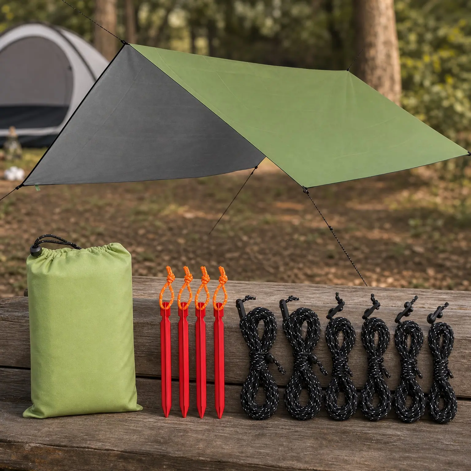 10' x 13' Waterproof Camping Tarp - Lightweight Hammock Rain Fly for Backpacking, Hiking, Travel - Windproof Shelter, Compact & Durable Tent CoverGift