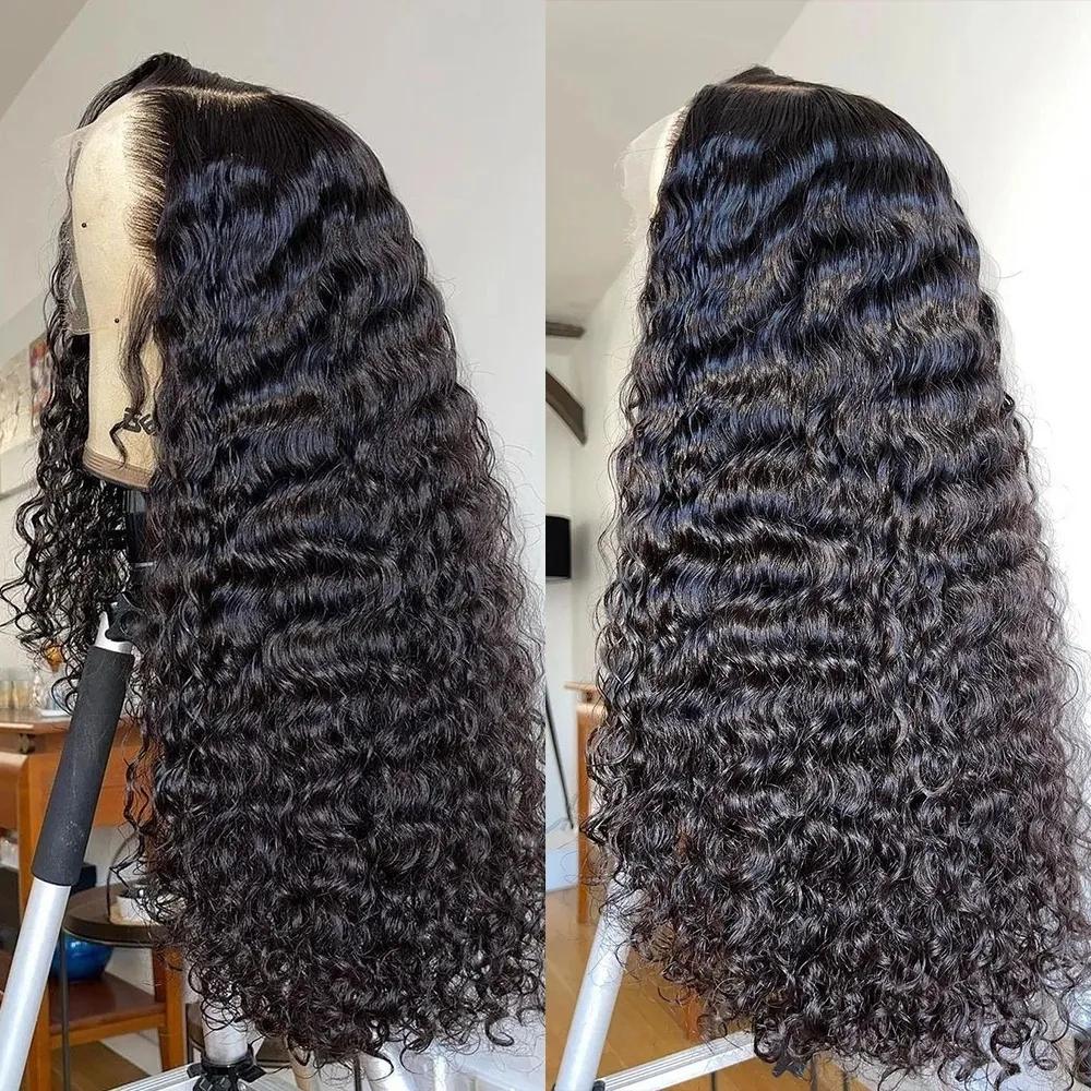 Bling Hair 13x6 Deep Wave HD Lace Front Wigs 13x4 Human Hair Lace Frontal Wig 180% Density Brazilian Deep Curly Hair For Women PrePlucked Lace Wig SpringStatements
