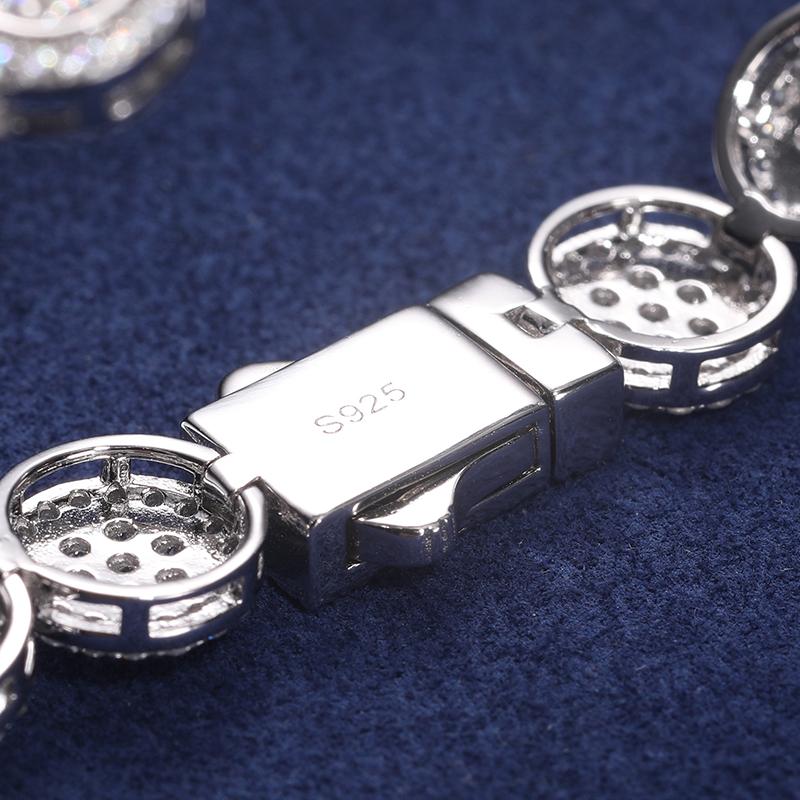 【#B205】UCCIYO 9mm Shiny Lab-Created Moissanite Bracelet Womens Delicate Round Bracelet 925 Sterling Silver Mens Hip Hop Rapper Gift