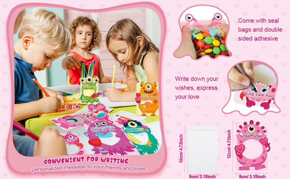 36/100 Pcs Valentine's Candy Cards Kids Gifts Set with Plastic Domes DIY Craft Treat Holder Bulk Class Valentines Candy Exchange Gifts for Couples Families School Party Classroom Gifts