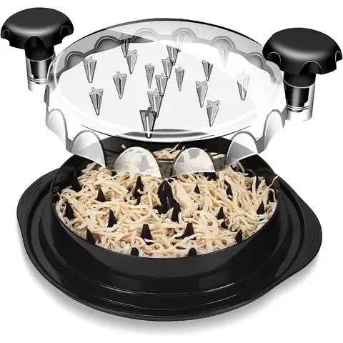 Chicken Shredder, 1 Set Chicken Breast Shredder Tool with Transparent Lid & Cleaning Brush, Meat Shredder Machine, Meat Shredding Machine, Chicken Shredded Machine, Kitchen Gadget for Kitchen, Dining Room and Picnic, Food Shredder Tool