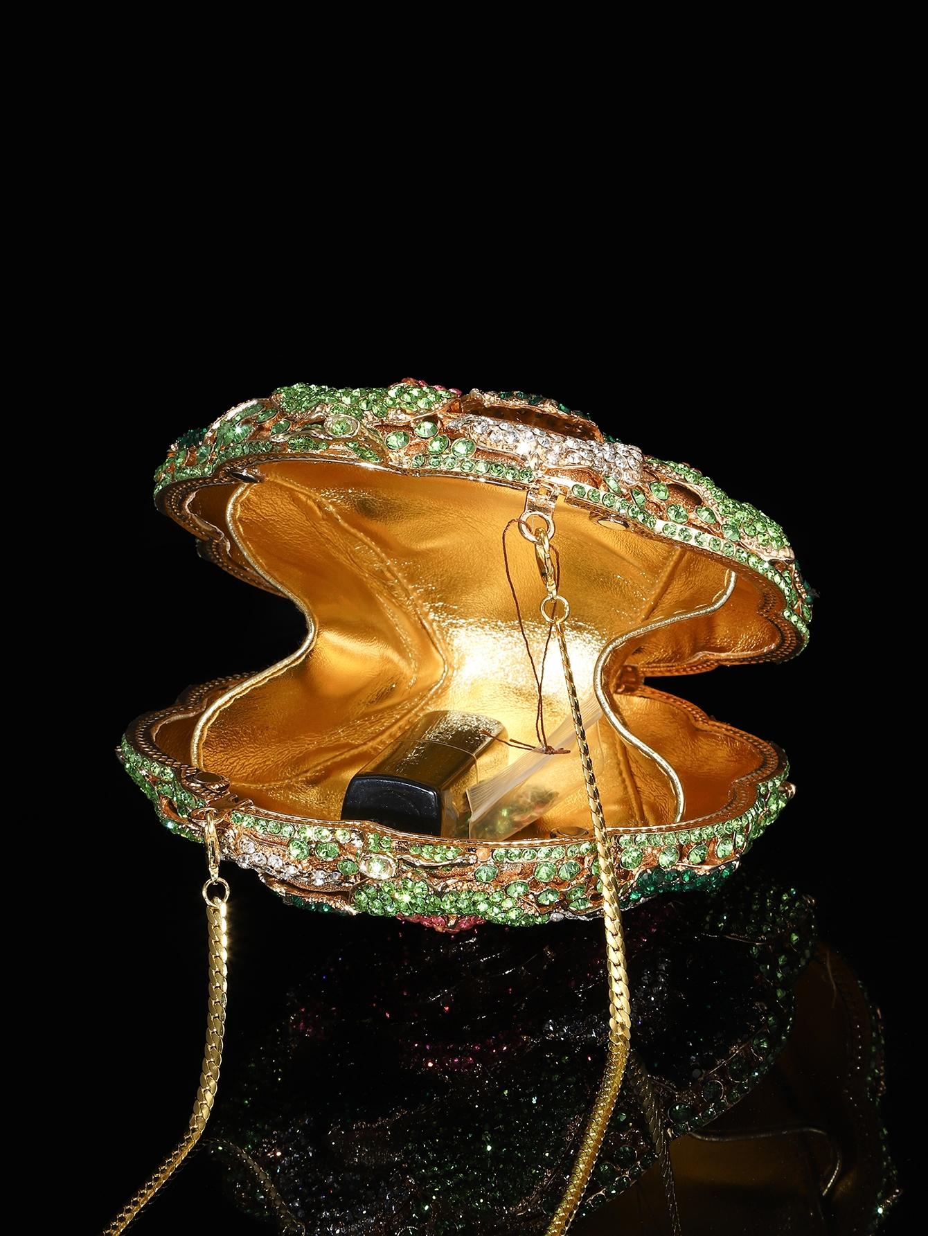 1pc Mini Elegant Clutch Bags Rhinestone Flower Design Evening Purses For Party&Prom,Luxury Metal Crystal Handmade Clutch Bags For Women,Full Diamond Dinner Clutches Novelty/Glitter Handbags For Wedding Bride/Gifts