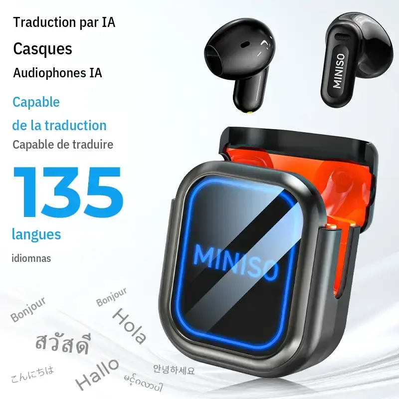 MINISO MS109 Al Translation Earphones, Bluetooth 6.0,High Fidelity Waterproof Wireless Earphones | Suitable forwork, exercise, study, and voice calls | Built in microphone| Earphones,back to school,back to school haul