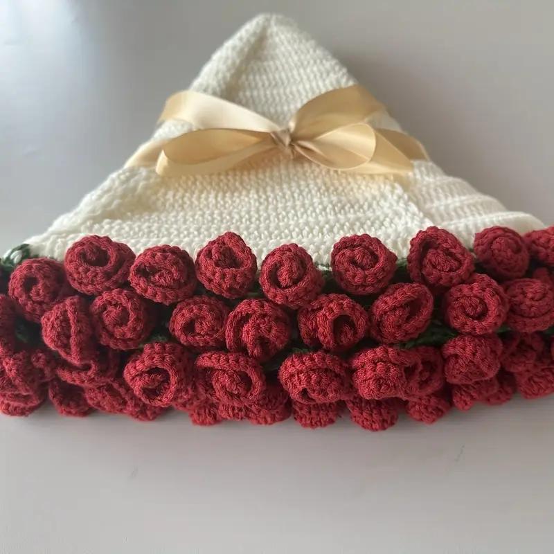 Rose hand-woven blanket, pure handmadeblanket, can be turned into a bouquet of rosesblanket,a gift for the object, mother, elders, aspecial gift-MM Artificial Mixed Flower Artificial Lavender Plant