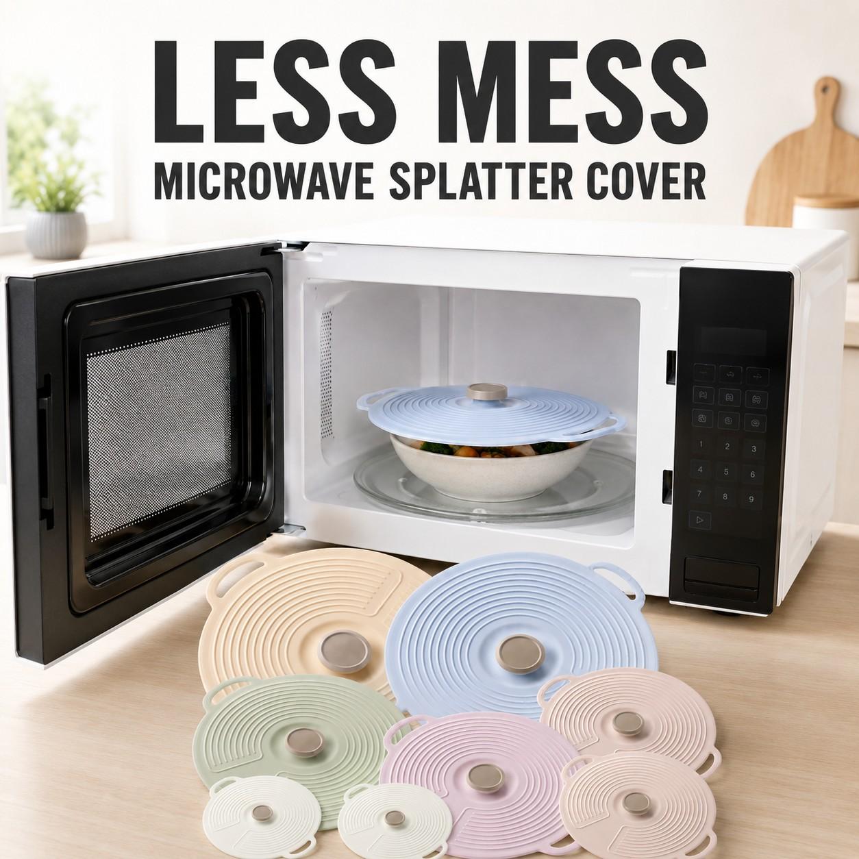 Silicone Lids for Bowls, 8 Pack Reusable Microwave Splatter Covers, 6 Sizes Heat-Resistant Lids for Cups, Plates, Pots, Pans and Skillets, Oven, Fridge & Dishwasher Safe