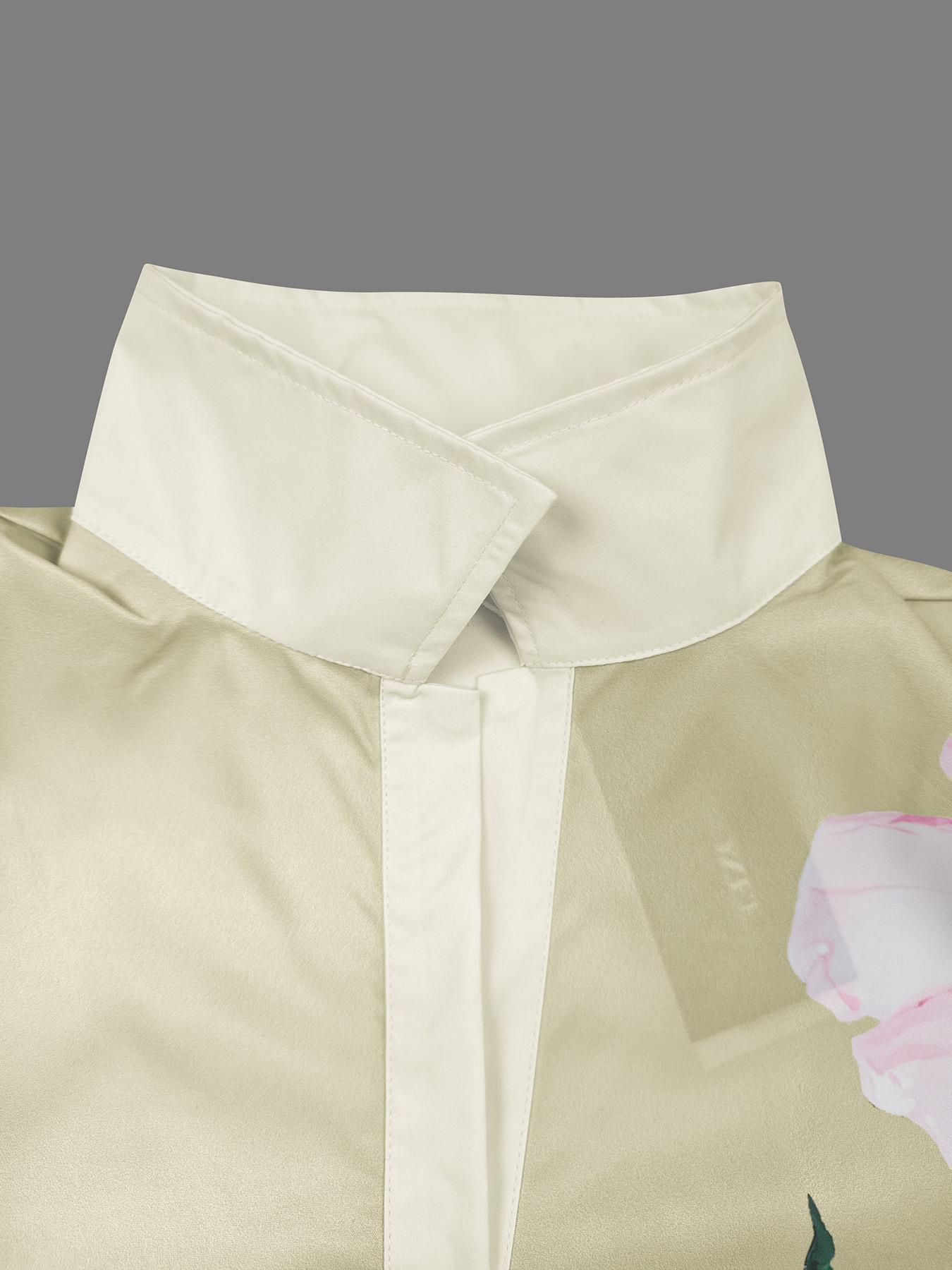 Women's Floral Print    Dress, Elegant   Long Sleeve Dress, Ladies Summer Clothes for Holiday Vacation