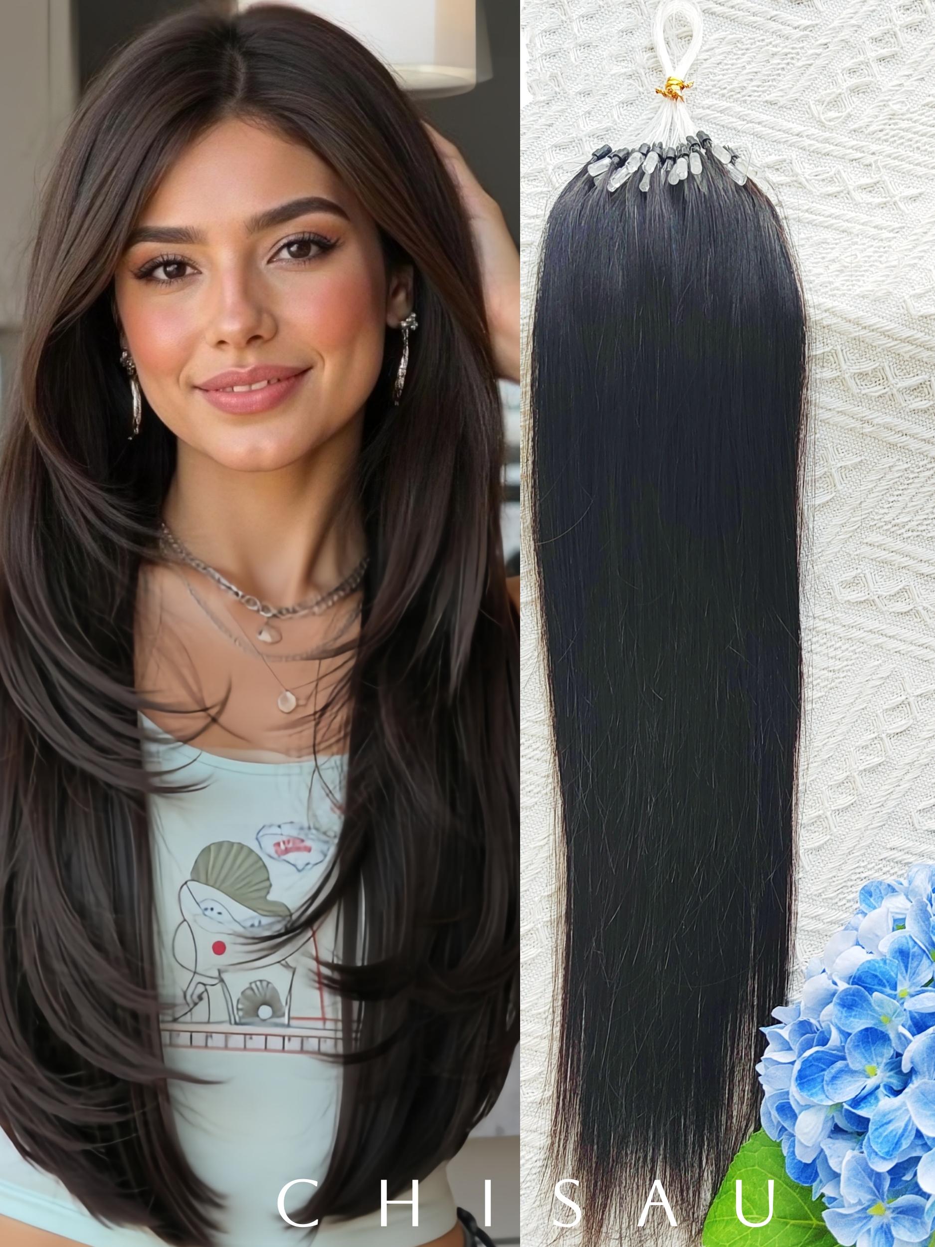 Microlink Hair Extensions Made from Real Human Hair, Featuring Microbead Micro Loop Technology, Soft And Shiny, with a Total of 50 Strands