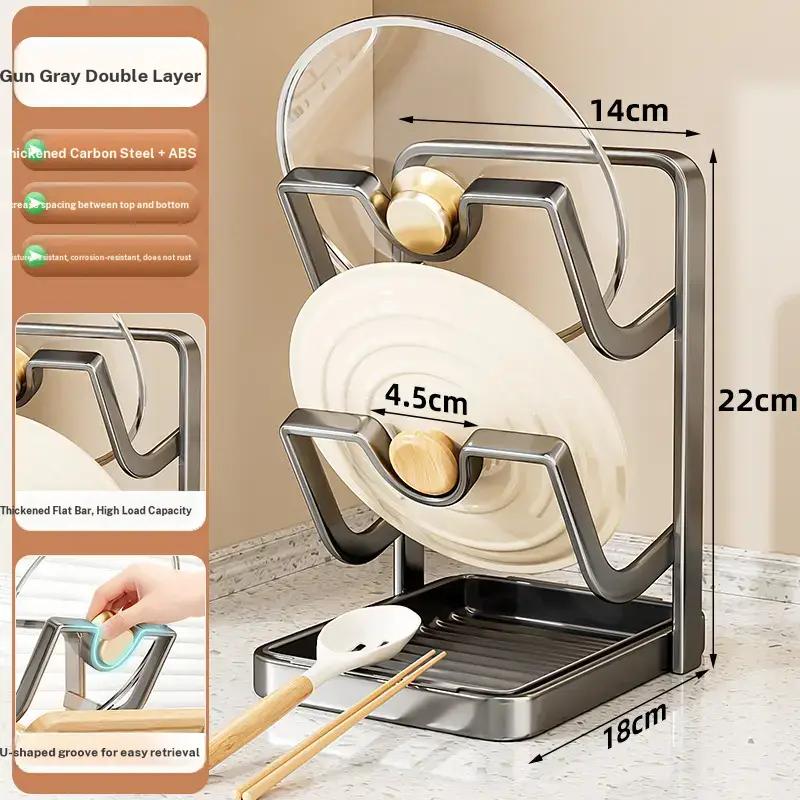 Multifunctional Kitchen Storage Rack, New Pot Lid Rack, Countertop Spatula Holder, Vertical Cutting Board Organizer, Chopping Board Organizer