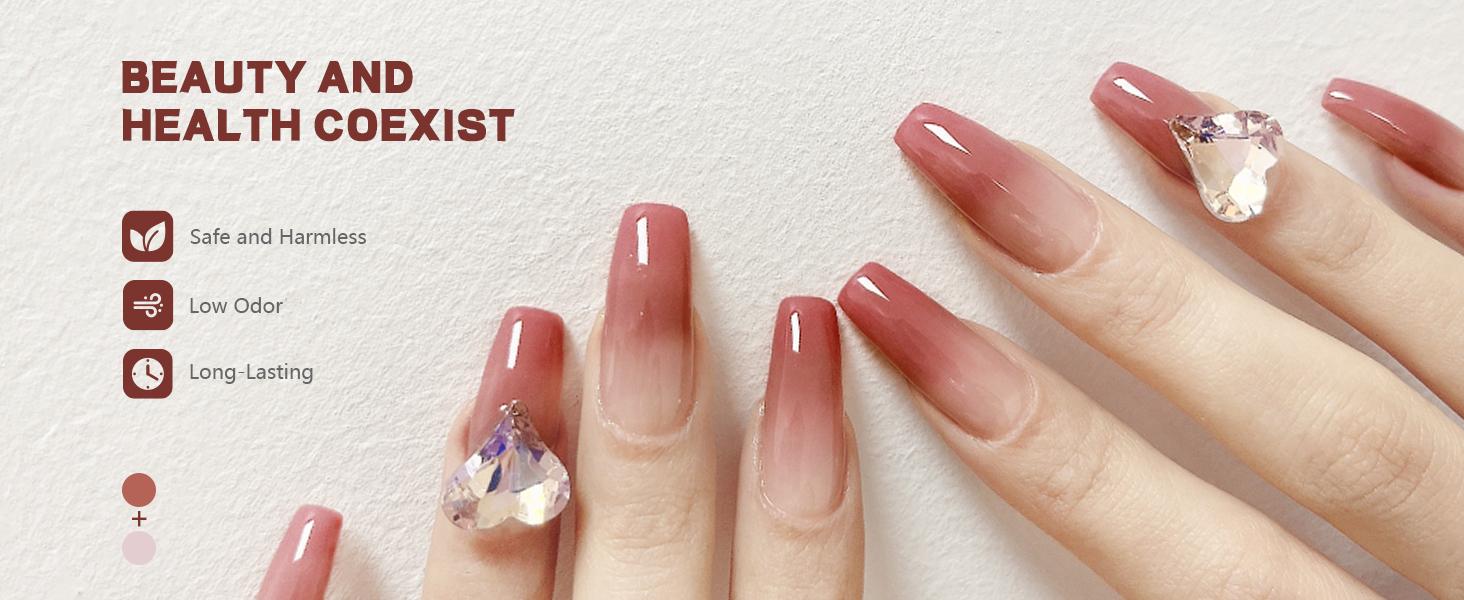 JODSONE 23PCS Gel Nail Polish Set Jelly Color Natural and Elegant Long Lasting Suitable for Home and Salon Salon