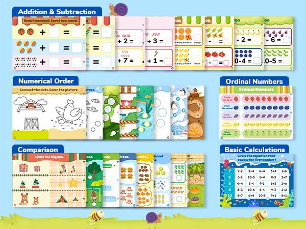 JoyCat Preschool Handwriting Practice Toys, Math Workbooks, Seek & Find Game, Reusable Math Montessori Toys, Letters and Numbers Tracing Workbooks, Learning Activities