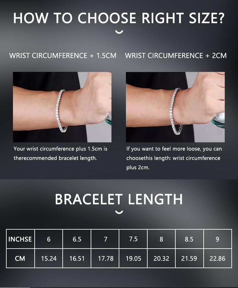 [[5A+ Cubic Zirconia]]  GEMSME 2-6MM CZ Round Cut Waterproof Tennis Bracelet Tennis Anklet Tennis chain for Men Woman Classic Barcelets Anniversary Birthday Engagement Gift High Quality Hiphop Unisex Style