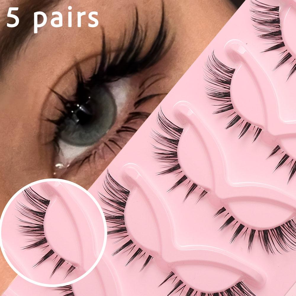 5 Pairs Long Lash False Eyelashes, Lightweight Soft Durable, Sexy Appeal, Suitable for Daily Use, Festive Parties