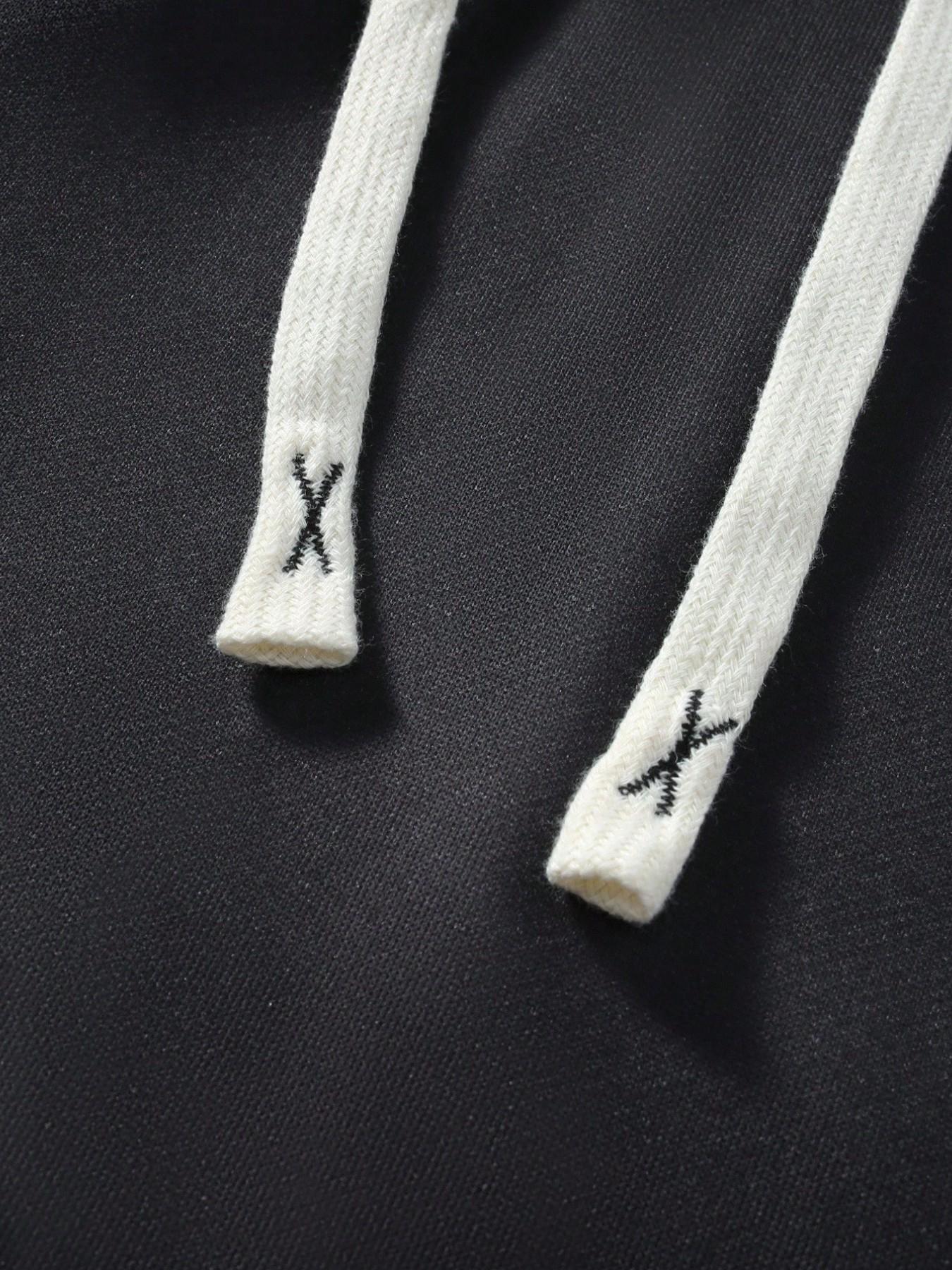 Men's Vintage Twin Eagle Badge Striped Sports Pants, Elastic Waist Drawstring Streetwear Wide Leg Pants, American Retro Casual Sweatpants