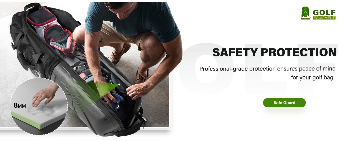 UNIHIMAL Golf Travel Bag with Hard Case Top, 1680D Heavy Duty Oxford Golf Club Travel Bags for Airlines with Wheels Easy to Maneuver UNIHIMAL Golf Travel Bag with Hard Case Top, 1680D Heavy Duty Oxford Golf Club Travel Bags for Airlines with Wheels Easy to Maneuver